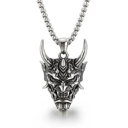 Demon Mask Pendant Necklace Gothic Punk Alternative Statement Jewelry