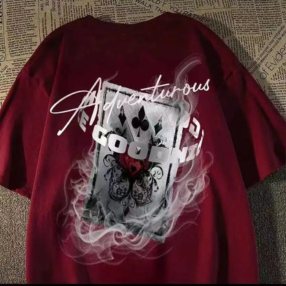 Oversized Abstract Graphic Cotton T-Shirt with Artistic High Street Design
