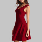 Sleeveless A-Line Mini Dress with Flared Hem and Clean Silhouette