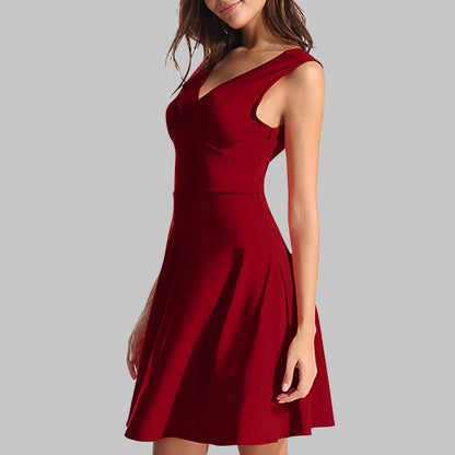 Sleeveless A-Line Mini Dress with Flared Hem and Clean Silhouette