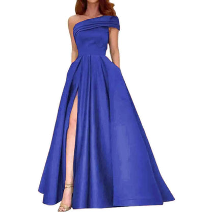 Off Shoulder High Slit Formal Alternative Evening Ball Gown
