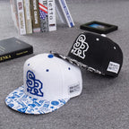 Embroidered Flat Brim Snapback Cap Adjustable Streetwear Hip Hop Baseball Hat