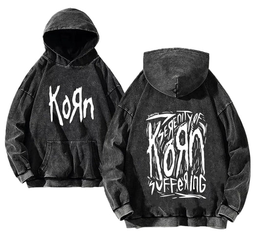 Oversized Anime Goth Typography Hoodie With Vintage Streetwear Aesthetic