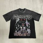 Distressed Graphic Oversized Cotton Streetwear T-Shirt with Vintage-Inspired Artwork