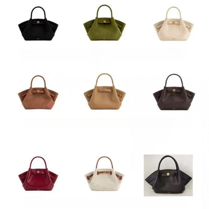 Structured Dumpling Tote Bag with Top Handle Large Capacity Design