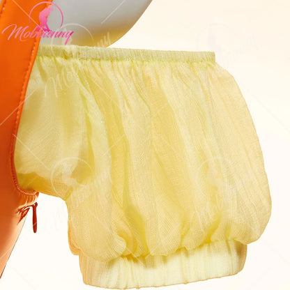 Women's Off-Shoulder Crop Top and Pleated Mini Skirt Costume Set with Matching Accessories
