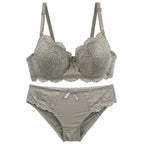 Scalloped Contour Push-Up T-Shirt Bra and Lace-Trim Hipster Brief Everyday Set