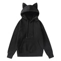 Minimalist Anime Cat Ear Hoodie with Kawaii Streetwear Aesthetic Design