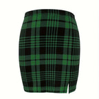 Plaid Pencil Mini Skirt with Tailored High Rise Contemporary Fit