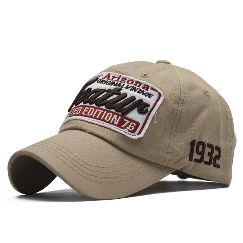 Unisex Vintage Style Baseball Cap with Embroidered Patch for Casual Streetwear Fashion