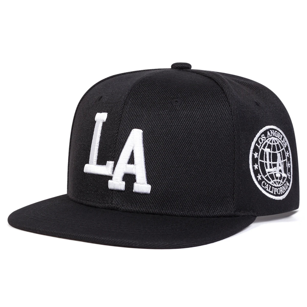 Embroidered Flat Brim Snapback Cap Adjustable Streetwear Hip Hop Fashion Hat
