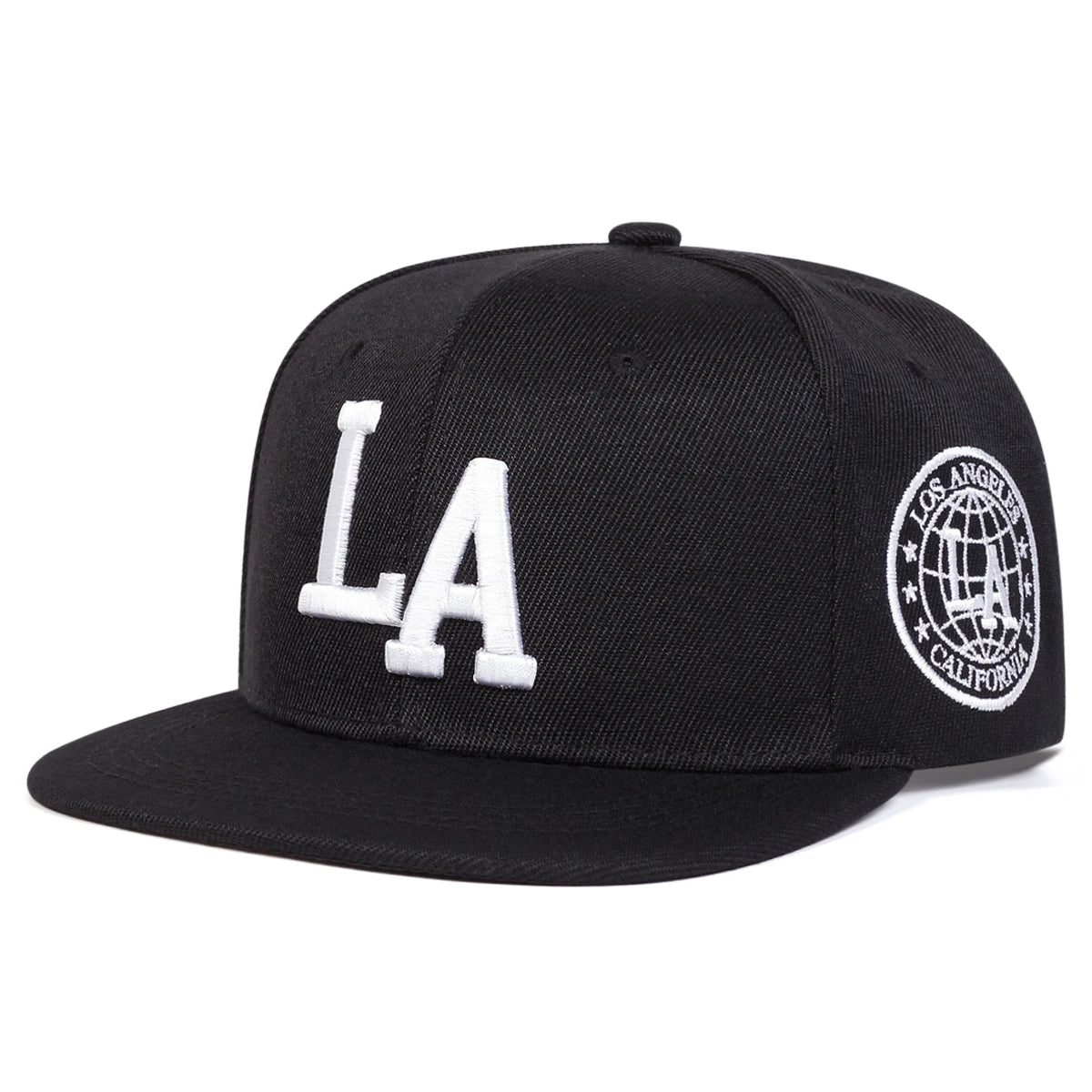 Embroidered Flat Brim Snapback Cap Adjustable Streetwear Hip Hop Fashion Hat