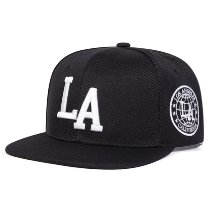 Embroidered Flat Brim Snapback Cap Adjustable Streetwear Hip Hop Fashion Hat