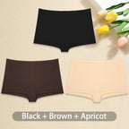 3-Piece Women’s Low-Rise Cotton-Blend Boyshorts Set with Wide Waistband, Short-Leg Silhouette and Classic Solid Colors