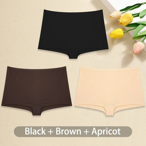 3-Piece Women’s Low-Rise Cotton-Blend Boyshorts Set with Wide Waistband, Short-Leg Silhouette and Classic Solid Colors