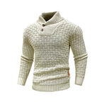 Men's Textured Mock Neck Relaxed Fit Contemporary Knit Sweater Pullover