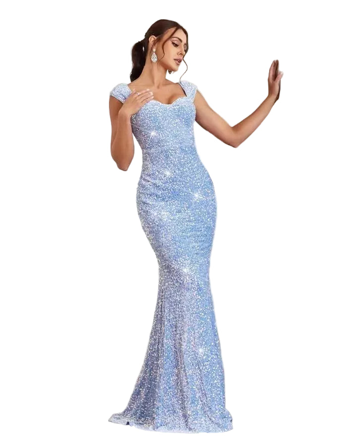 Sweetheart Neck Sequin Mermaid Maxi Dress With Sculpted Occasion Silhouette