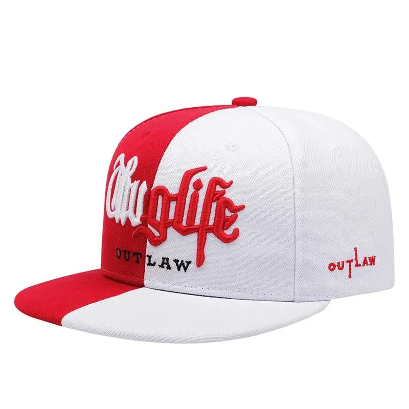 Embroidered Flat Brim Snapback Cap Adjustable Hip Hop Streetwear Baseball Hat
