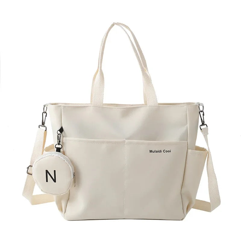 Structured Canvas Tote Messenger Bag with Large Capacity Everyday Design