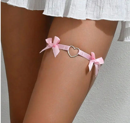 Bow Accent Thigh Garter Dark Feminine Alternative Fashion Accessory