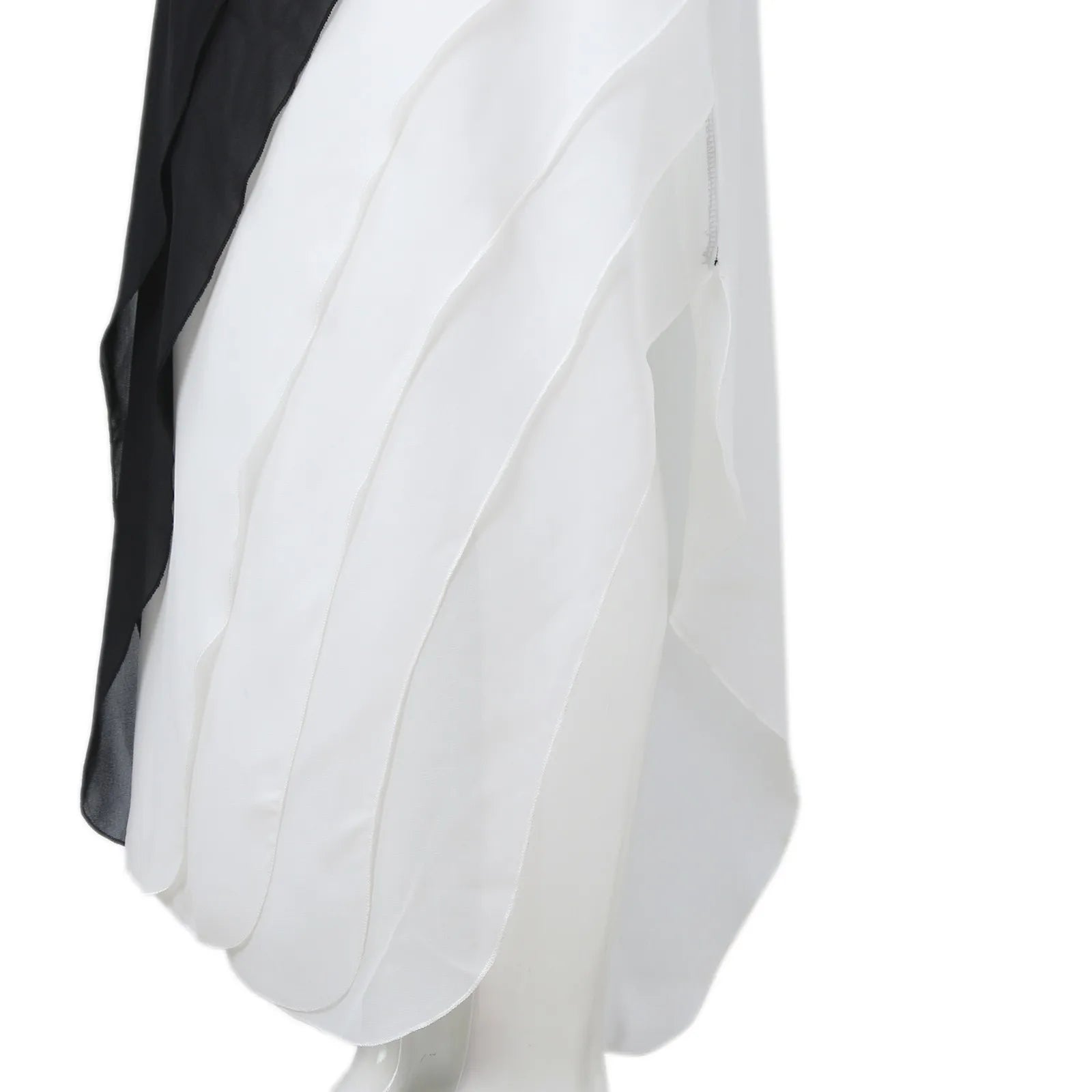 Layered Chiffon Maxi Dress With Draped Panels And Fluid Movement