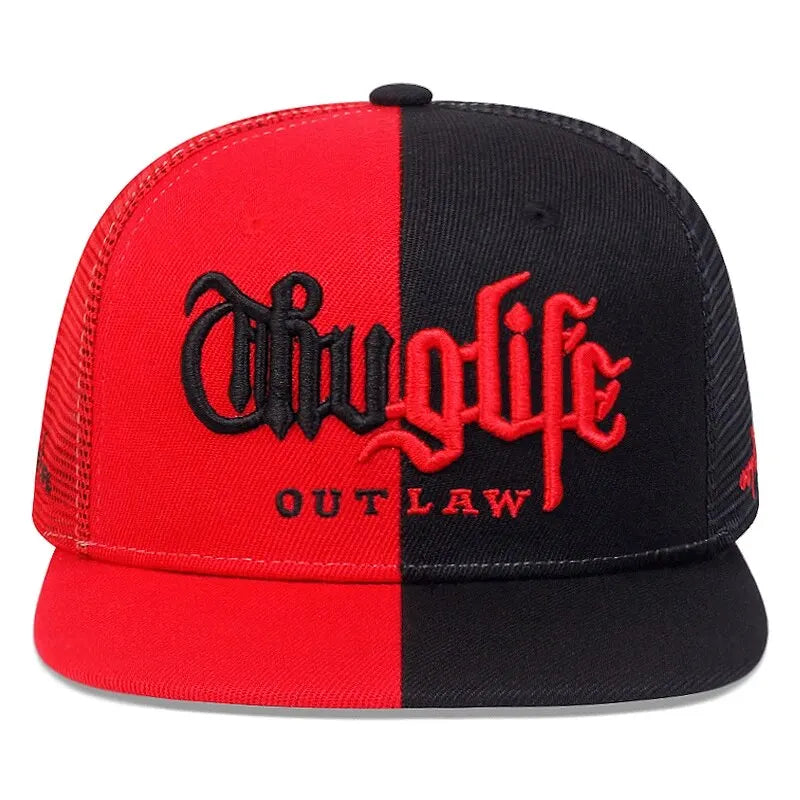 Embroidered Flat Brim Snapback Cap Adjustable Hip Hop Streetwear Baseball Hat