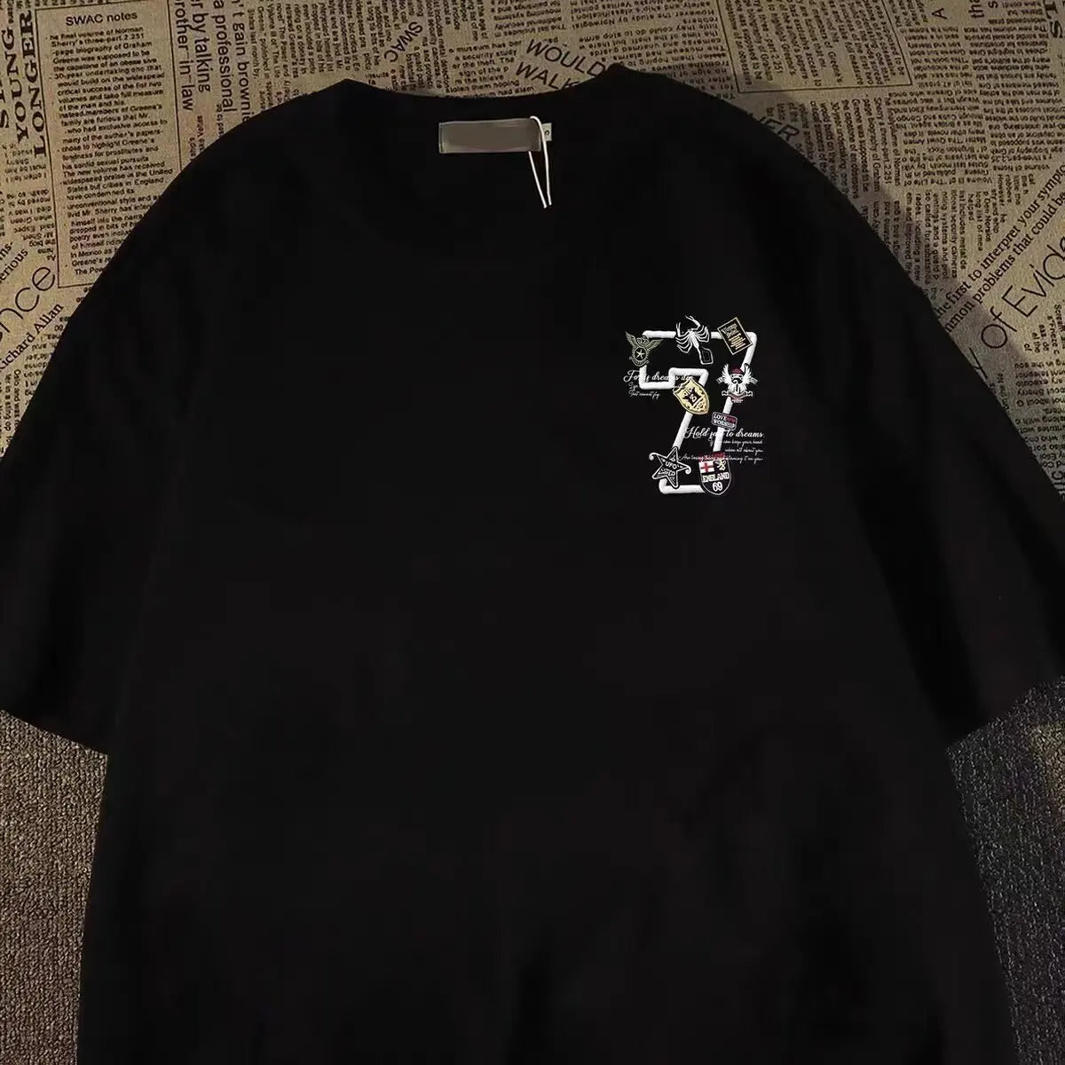 High Street Graphic Streetwear T-Shirt With Casual Cotton Blend Design
