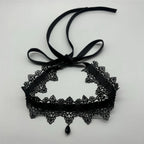 Vintage Gothic Lace Choker Necklace With Ornamental Pendant and Dark Feminine Detailing