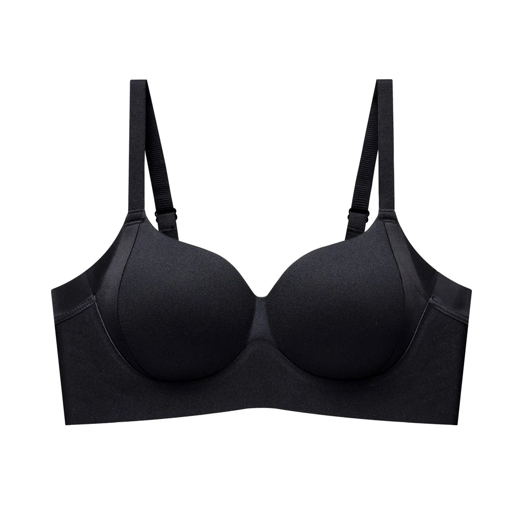 Seamless Jelly Gel Push-Up Bra with Wide Side Support and Adjustable Straps