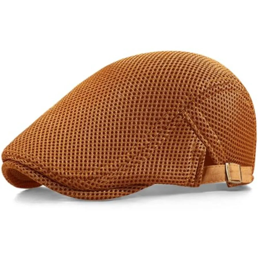 Breathable Mesh Ivy Flat Cap Adjustable Cotton Casual Vintage Driving Streetwear Hat