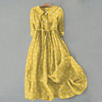 Vintage Embroidered Waist Detail Cottagecore Alternative Midi Dress