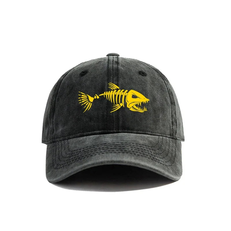 Unisex Vintage Washed Baseball Cap with Graphic Embroidery for Casual Outdoor Streetwear Style