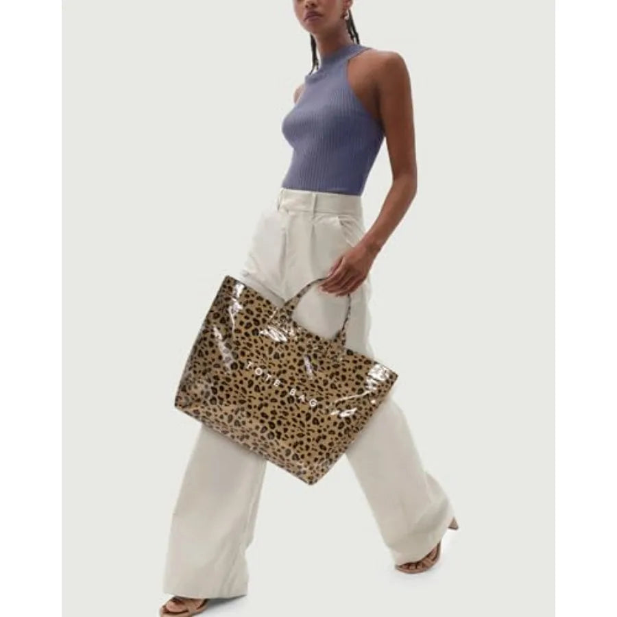 Oversized Waterproof Tote Bag with Animal Inspired Pattern Beach Carryall