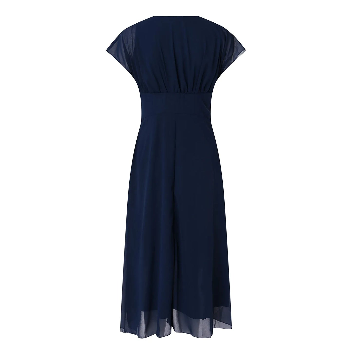 Flowing Chiffon Wrap Style Alternative Midi Dress