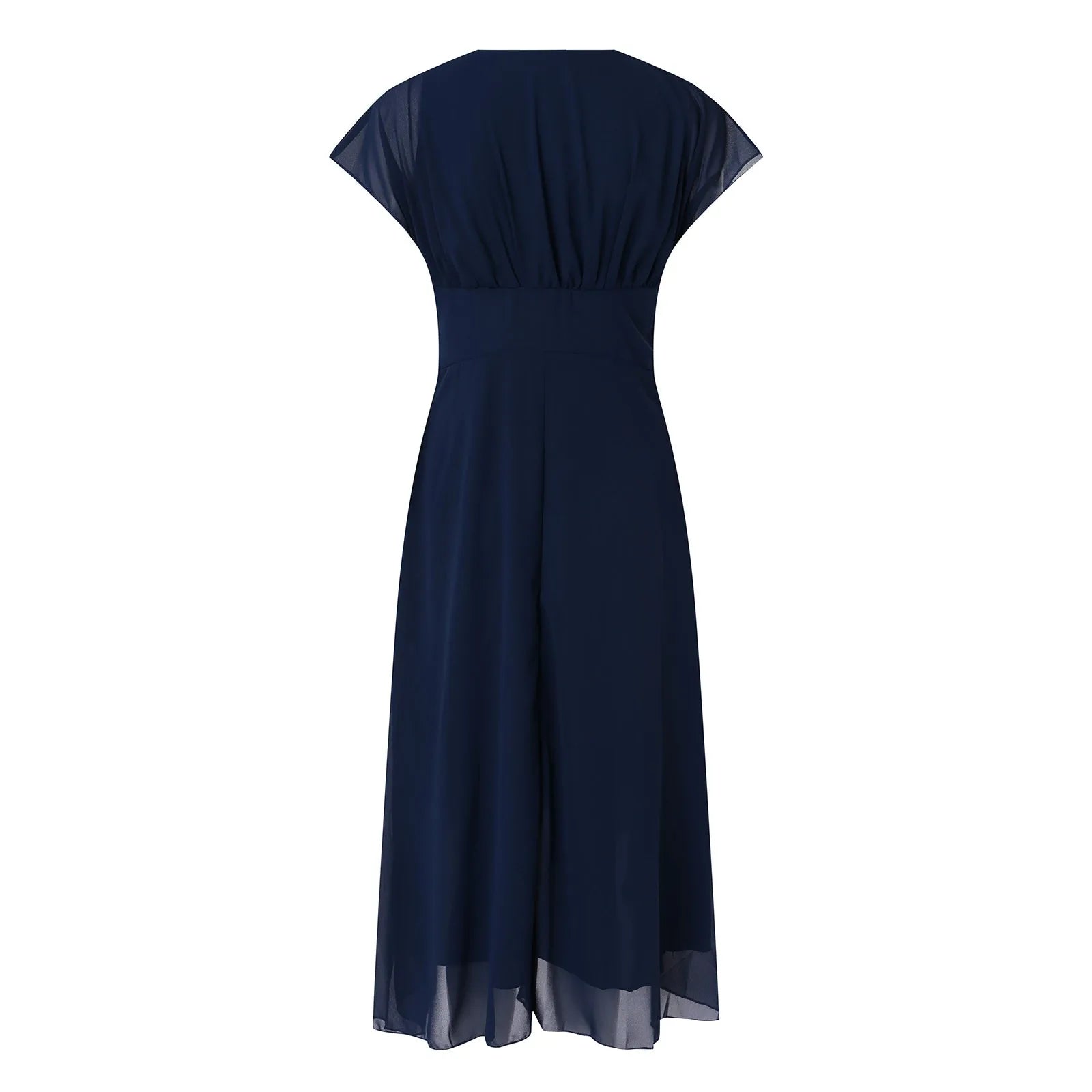 Flowing Chiffon Wrap Style Alternative Midi Dress