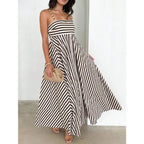 Smocked Spaghetti Strap Flowing Maxi Dress with Relaxed Contemporary Fit
