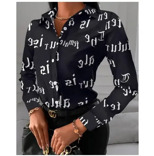 Bold Baroque Chain Print Slim-Fit Button-Down Blouse