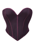 Minimalist Black Strapless Sweetheart Corset with Plunging Neckline