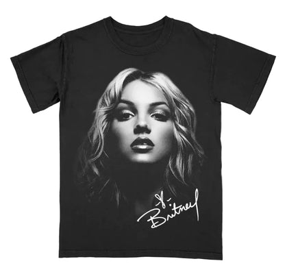 Oversized Portrait Graphic Cotton T-Shirt for Y2K Streetwear and Casual Styling