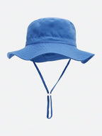 Adjustable Bucket Sun Hat with Chin Strap and Wide Brim for Outdoor Summer Adventures