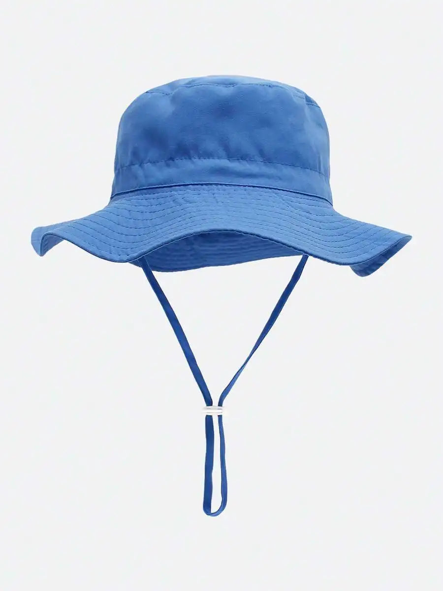 Adjustable Bucket Sun Hat with Chin Strap and Wide Brim for Outdoor Summer Adventures