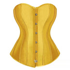 Vibrant Pink Satin-Finish Overbust Corset with Structural Seaming