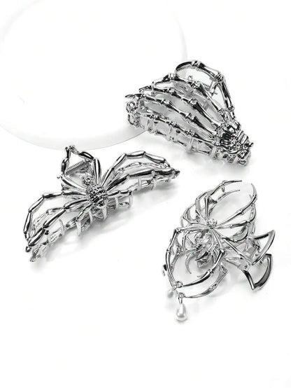 Gothic Spider Hair Claw Clip Y2K Statement Alternative Hairstyle Accessory