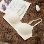 Seamless Wire-Free Molded Bra with Double-Strap Detailing