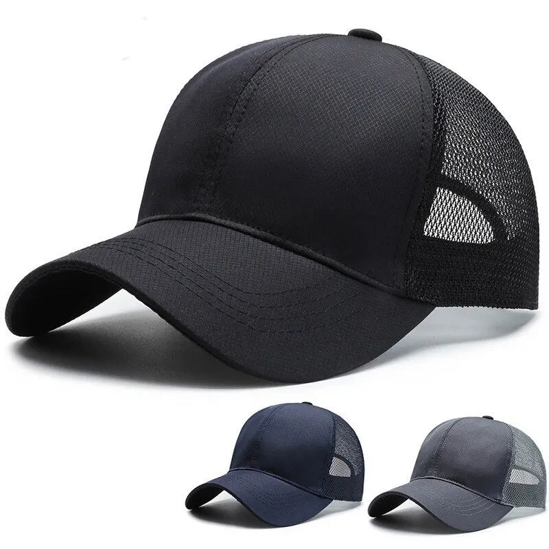 Unisex Breathable Mesh Baseball Cap with Adjustable Fit for Outdoor Sports and Everyday Wear