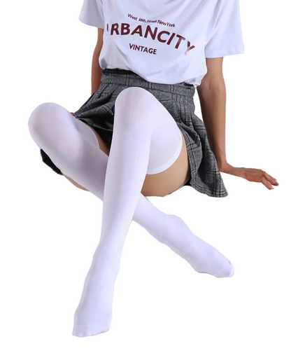 Ultra Thin Cotton Thigh High Stockings with Lightweight Over-the-Knee Everyday Comfort Design