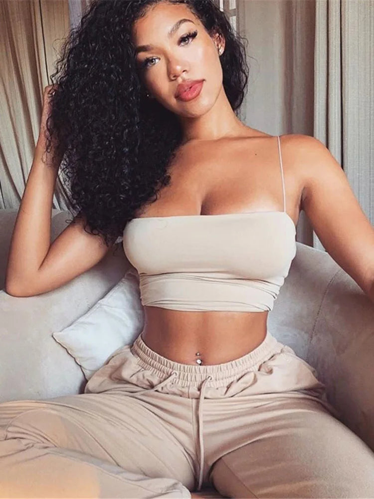 Strapless Bandeau Crop Top with Stretch Slim Fit Minimalist Streetwear Summer Style