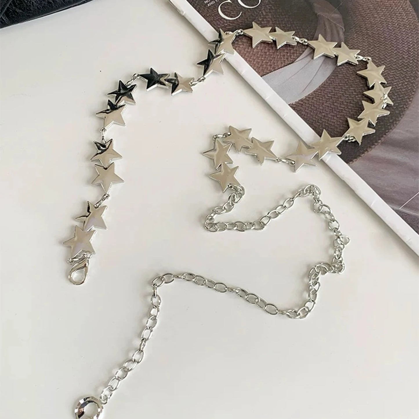 Star Charm Waist Belt Chain for Y2K, Punk and Alternative Fashion