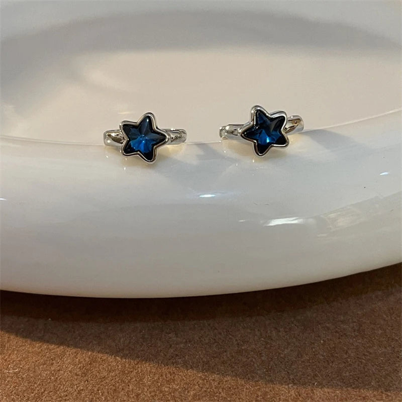 Celestial Star Hoop Earrings for Y2K Fairy Grunge and Soft Goth Styling