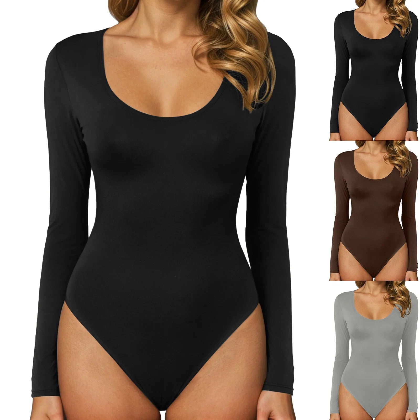 Long Sleeve Seamless Bodycon Bodysuit for Gothic and Alternative Layering